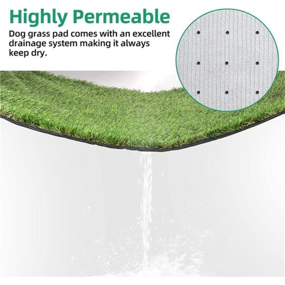 Dog Grass Pad with Tray(41.3×27.5 in), Large Reusable 3-Layer Dog Pee Grass Pads - Picture 5 of 7